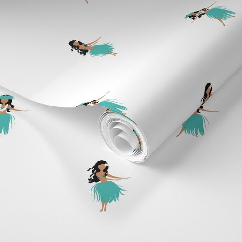 Vintage Hawaiian Hula Girls Wallpaper - Extremely Stoked® Eco Beach Luxe Collection