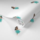 Vintage Hawaiian Hula Girls Wallpaper - Extremely Stoked® Eco Beach Luxe Collection