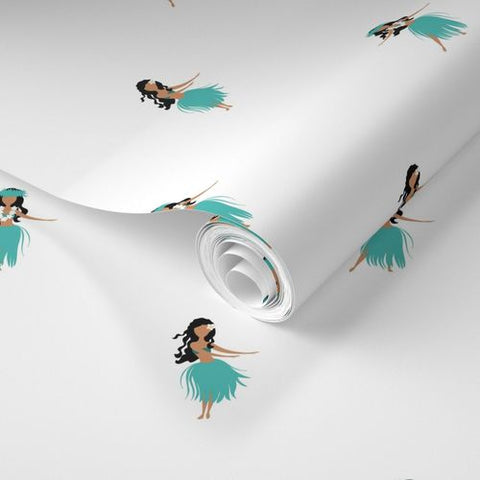 Vintage Hawaiian Hula Girls Wallpaper - Extremely Stoked® Eco Beach Luxe Collection