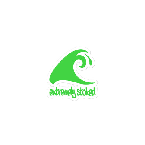 Extremely Stoked Lime Green Epic Wave Surf Sticker - Extremely Stoked