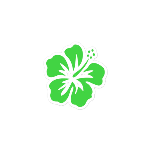 Lime Green Hibiscus Flower Surf Sticker - Extremely Stoked
