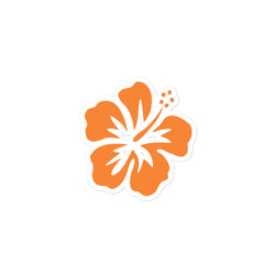 Orange Hibiscus Flower Surf Sticker - Extremely Stoked