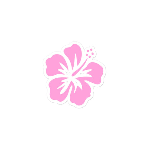 Pink Hibiscus Flower Surf Sticker - Extremely Stoked