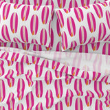 Surfer Girl Pink and Juicy Orange Classic Surfboards Sheet Set from Surfer Bedding™️ Large Scale - Extremely Stoked