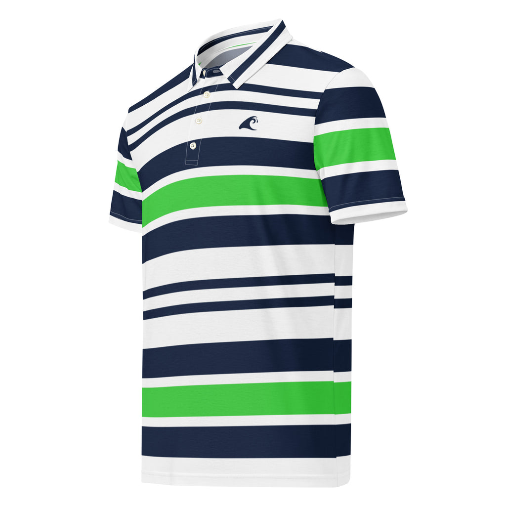 [THE NORTH FACE] STRIPE S/S POLO★NT7PR03 Slim Fit Men's Classic Surf Stripes Polo Shirt – Navy Blue