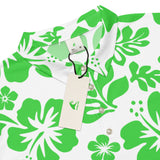 Slim Fit Men’s Hawaiian Polo Shirt – White and Lime Green by Extremely Stoked®