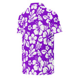 Slim Fit Men’s Hawaiian Polo Shirt – Purple and White by Extremely Stoked®