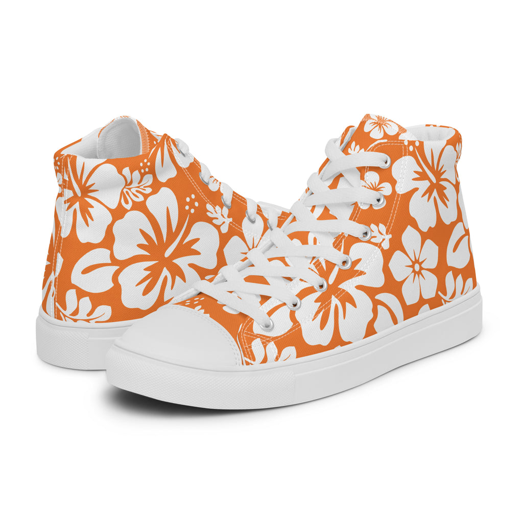 Men\'s Bright Orange Athletic Sneakers with Floral Pattern Citrus Oranges Fruit Printed Men main image 3