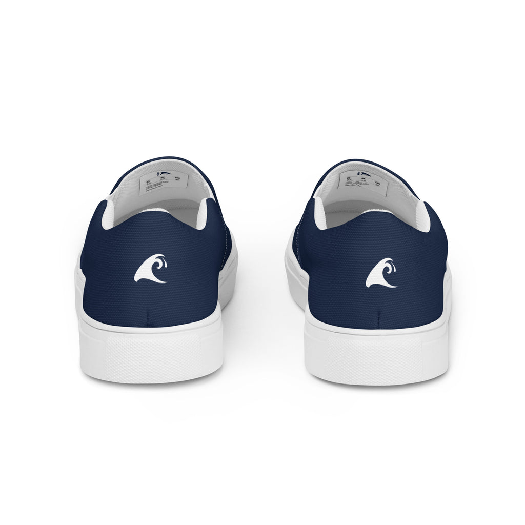 Navy Blue Men's Slip-On Sneakers | Extremely Stoked® Surf-Style Canvas