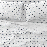 Navy Blue, White & Aqua Blue Surf Bus Sheet Set – Extremely Stoked® Eco Luxe Surfer Bedding Collection