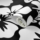 White Hawaiian Hibiscus Flowers on Black Wallpaper - Extremely Stoked