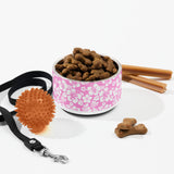 Pink and White Hawaiian Flowers Pet Bowl – Extremely Stoked® Pets