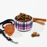Pink and Navy Blue Surfer Plaid Pet Bowl – Extremely Stoked® Pets