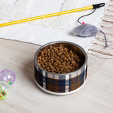 Brown and Navy Blue Surfer Plaid Pet Bowl – Extremely Stoked® Pets