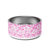 Pink and White Hawaiian Flowers Pet Bowl – Extremely Stoked® Pets