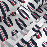 Red, White and Blue Classic USA Surfboards Sheet Set from Surfer Bedding™️ Large Scale - Extremely Stoked