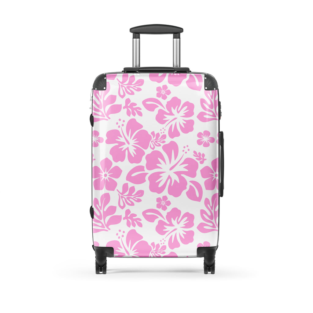 Pink Hawaiian Flowers Suitcase – Surf & Beach Inspired Luggage