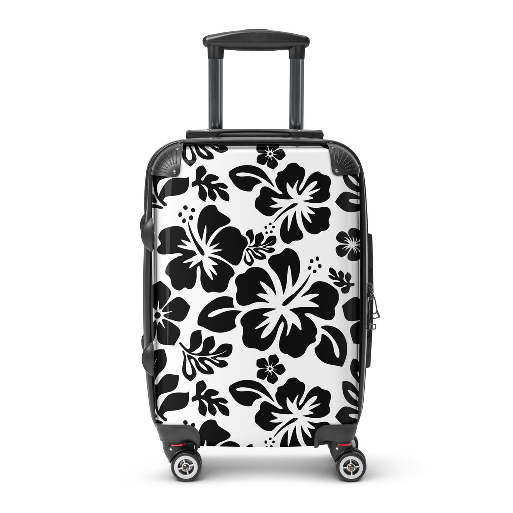 Black Hawaiian Flowers Carry On Suitcase – Extremely Stoked®