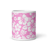 Pink and White Hawaiian Flowers Coffee Mug - Extremely Stoked