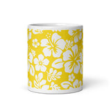 Yellow and White Hawaiian Flowers Coffee Mug - Extremely Stoked