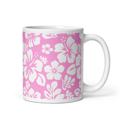 Pink and White Hawaiian Flowers Coffee Mug - Extremely Stoked