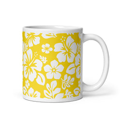 Yellow and White Hawaiian Flowers Coffee Mug - Extremely Stoked