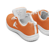 Women’s Orange Athleisure Sneakers with White Epic Wave Logo – Extremely Stoked® Surf Style Shoes