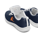 Women’s Navy Blue Athleisure Sneakers with Orange Epic Wave Logo – Extremely Stoked® Surf Style Shoes