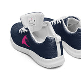 Women’s Navy Blue Athleisure Sneakers with Hot Pink Epic Wave Logo – Extremely Stoked® Surf Style Shoes