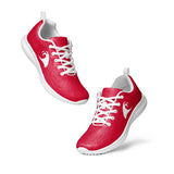 Women’s Red Athleisure Sneakers with White Epic Wave Logo – Extremely Stoked® Surf Style Shoes