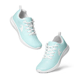 Women’s Light Cyan Athleisure Sneakers with White Epic Wave Logo – Extremely Stoked® Surf Style Shoes