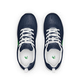 Women’s Navy Blue Athleisure Sneakers with Green Epic Wave Logo – Extremely Stoked® Surf Style Shoes
