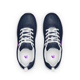 Women’s Navy Blue Athleisure Sneakers with Purple Epic Wave Logo – Extremely Stoked® Surf Style Shoes