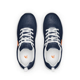 Women’s Navy Blue Athleisure Sneakers with Orange Epic Wave Logo – Extremely Stoked® Surf Style Shoes