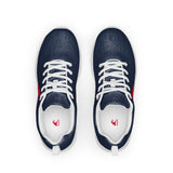 Women’s Navy Blue Athleisure Sneakers with Red Epic Wave Logo – Extremely Stoked® Surf Style Shoes