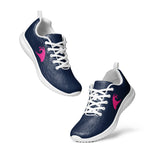 Women’s Navy Blue Athleisure Sneakers with Hot Pink Epic Wave Logo – Extremely Stoked® Surf Style Shoes