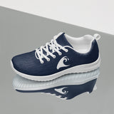 Women’s Navy Blue Athleisure Sneakers with White Epic Wave Logo – Extremely Stoked® Surf Style Shoes