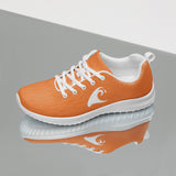 Women’s Orange Athleisure Sneakers with White Epic Wave Logo – Extremely Stoked® Surf Style Shoes