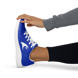 Women’s Royal Blue Athleisure Sneakers with White Epic Wave Logo – Extremely Stoked® Surf Style Shoes