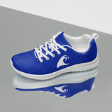 Women’s Royal Blue Athleisure Sneakers with White Epic Wave Logo – Extremely Stoked® Surf Style Shoes