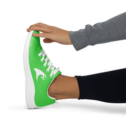 Women’s Lime Green Athleisure Sneakers with White Epic Wave Logo – Extremely Stoked® Surf Style Shoes