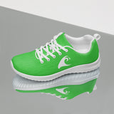Women’s Lime Green Athleisure Sneakers with White Epic Wave Logo – Extremely Stoked® Surf Style Shoes