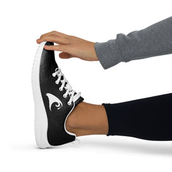 Women’s Black Athleisure Sneakers with White Epic Wave Logo – Extremely Stoked® Surf Style Shoes