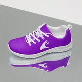 Women’s Purple Athleisure Sneakers with White Epic Wave Logo – Extremely Stoked® Surf Style Shoes