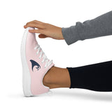 Women’s Pink Athleisure Sneakers with Navy Blue Epic Wave Logo – Extremely Stoked® Surf Style Shoes