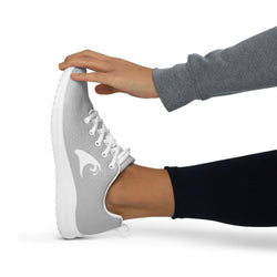 Women’s Gray Athleisure Sneakers with White Epic Wave Logo – Extremely Stoked® Surf Style Shoes
