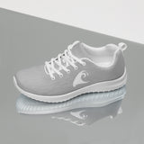 Women’s Gray Athleisure Sneakers with White Epic Wave Logo – Extremely Stoked® Surf Style Shoes