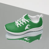 Women’s Green Athleisure Sneakers with White Epic Wave Logo – Extremely Stoked® Surf Style Shoes