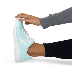 Women’s Light Cyan Athleisure Sneakers with White Epic Wave Logo – Extremely Stoked® Surf Style Shoes