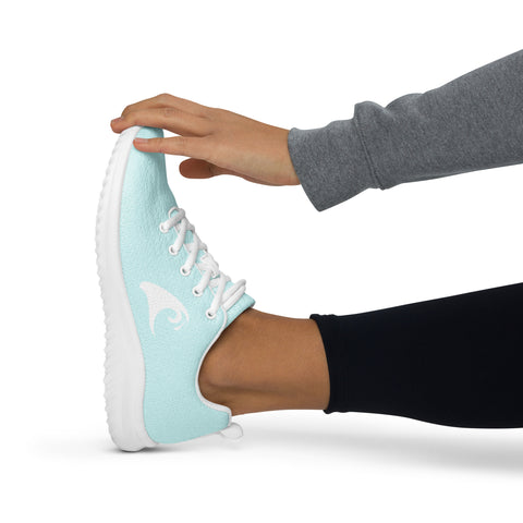 Women’s Light Cyan Athleisure Sneakers with White Epic Wave Logo – Extremely Stoked® Surf Style Shoes